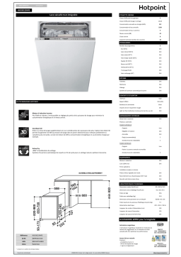 Hotpoint HSIO3O23WFE Lave vaisselle tout intégrable 45 cm Product fiche