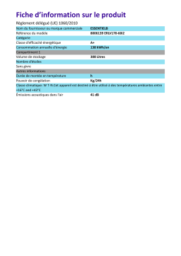 Essentielb ERLV170-60i2 Réfrigérateur 1 porte Product fiche