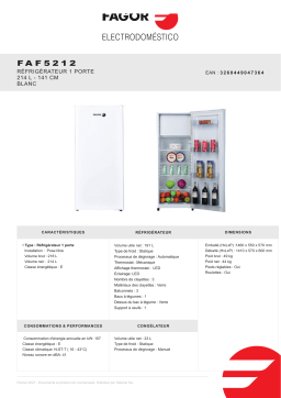 Fagor FAF5212 Réfrigérateur 1 porte Product fiche
