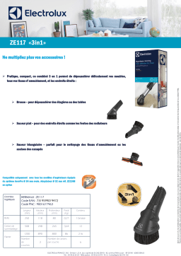 Electrolux ZE117 3 en 1 36mm Brosse Product fiche