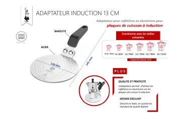 Manuel du propriétaire | Bialetti INDUCTION 13CM Adaptateur d'induction Owner's Manual | Fixfr