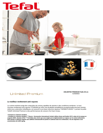 Product information | Tefal Unlimited Premium diam28cm Poêle Product fiche | Fixfr