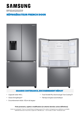 Samsung RF50A5202S9 Réfrigérateur multi portes Product fiche