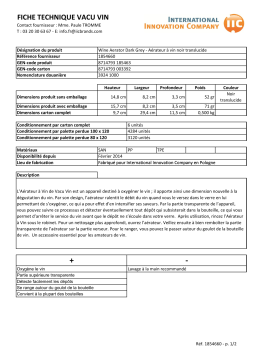 Vacuvin à vin Noir translucide Aérateur de vin Product fiche