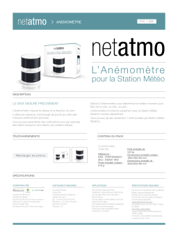 Netatmo pour la Station Météo Anémomètre Manuel utilisateur