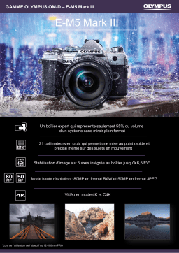 Olympus OM-D E-M5 Mark III Nu Silver Appareil photo Hybride Product fiche