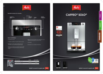 Product information | Melitta E 950-222 Caffeo SOLO Pure noir Expresso Broyeur Product fiche | Fixfr