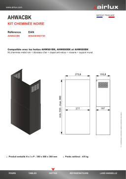 Airlux AHWACBK Equipement hotte Owner's Manual