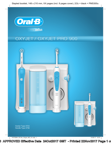 Owner's manual | Oral-B Oxyjet + Pro 900 Combiné dentaire Manuel du propriétaire | Fixfr