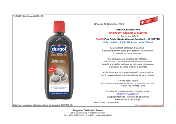 Product information | Durgol Swiss Coffee Pad 500 ml Détartrant Product fiche | Fixfr