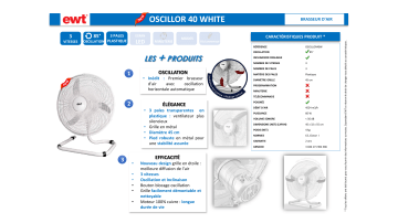 Product information | EWT OSCILLOR 40 WHITE Ventilateur Product fiche | Fixfr