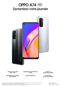 Oppo A74 Noir 5G Smartphone Product fiche