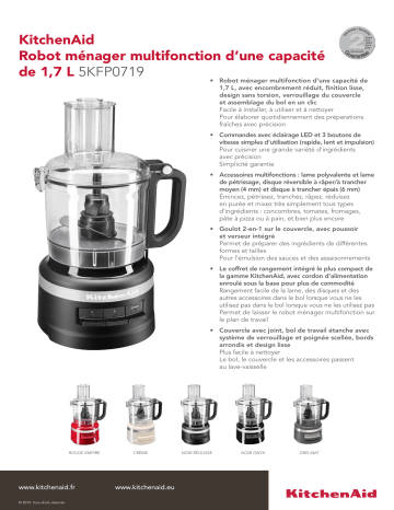 Product information | Kitchenaid 5KFP0719EER ROUGE EMPIRE Robot multifonction Product fiche | Fixfr