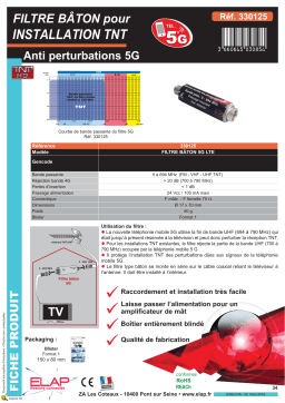 Elap Filtre 5G Filtre passe bande Product fiche