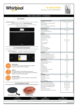 Whirlpool W11IMW161 Micro ondes encastrable Product fiche