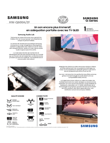 Product information | Samsung HW-Q600A Barre de son Product fiche | Fixfr
