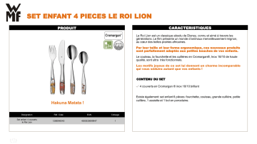 Product information | WMF ROI LION enfants 4 pieces Couverts Product fiche | Fixfr