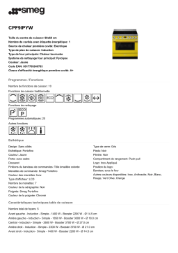 Smeg CPF9IPYW Piano de cuisson induction Product fiche