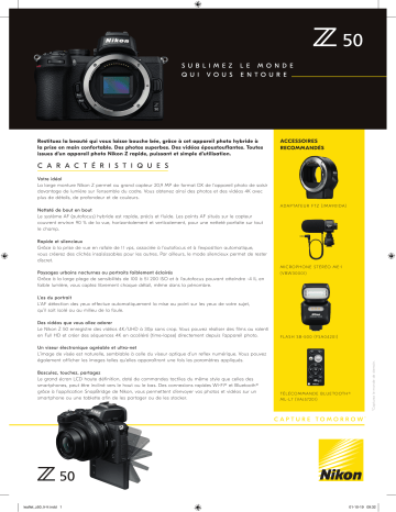 Product information | Nikon Z50 Kit +16-50 DX Appareil photo Hybride Manuel utilisateur | Fixfr