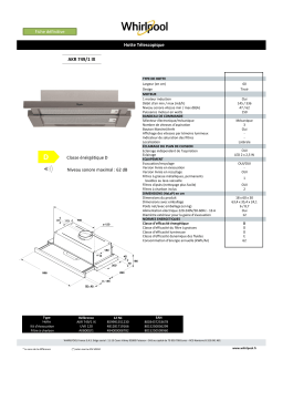 Whirlpool AKR749/1IX Hotte tiroir Product fiche