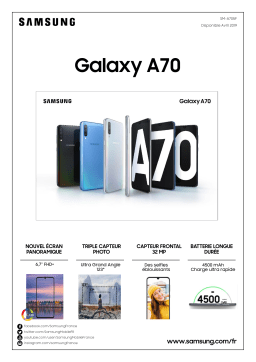Samsung Galaxy A70 Noir Smartphone Product fiche