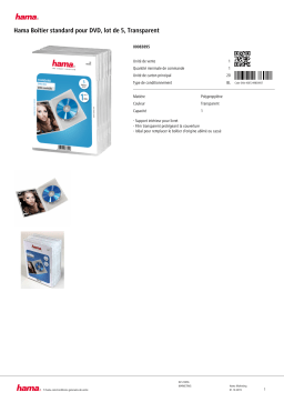 Hama Standard DVD pack de 5Transparent Boite à CD/DVD Product fiche