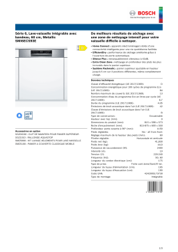 Bosch SMI6ECS93E Lave vaisselle encastrable Product fiche