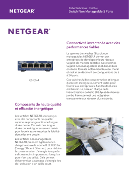 Netgear GS105 Métal 5 Ports - Garantie à vie S Product fiche