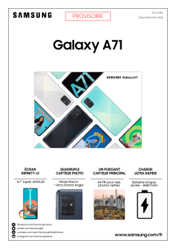 Samsung Galaxy A71 Bleu Smartphone Product fiche