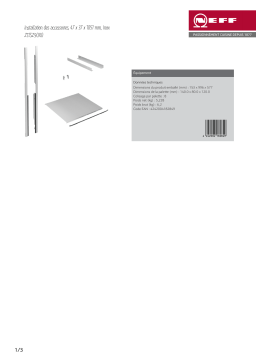 Neff Kit d'installation Z11SZ90X0 Crédence Product fiche