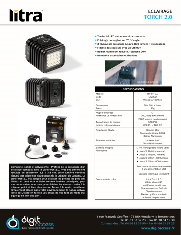 Product information | Litra torche LED compacte Lampe LED Product fiche | Fixfr