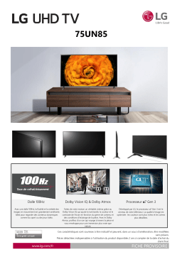 LG 75UN85006 TV LED Product fiche