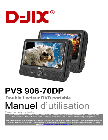Manuel du propriétaire | D-Jix PVS 906-70DP TWIN Double Player Lecteur DVD portable double écran Owner's Manual | Fixfr