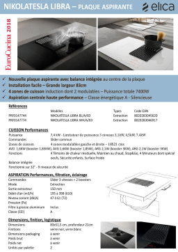 Elica NIKOLATESLA LIBRA WH/A/83 Table induction aspirante Product fiche
