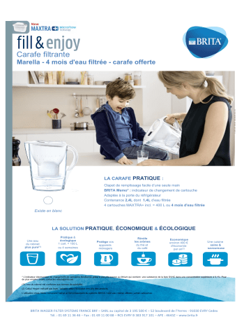 Product information | Brita Carafe Marella blanche Carafe filtrante Product fiche | Fixfr