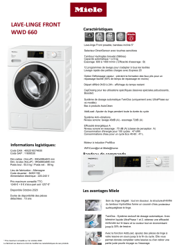 Miele WWD 660 TwinDos Lave linge hublot Product fiche