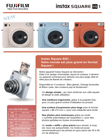 Product information | Fujifilm Instax SQ1 Terracotta Orange EX D Appareil photo Instantané Product fiche | Fixfr
