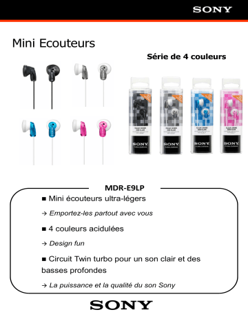 Product information | Sony MDRE9LPP.AE Rose Ecouteurs Product fiche | Fixfr