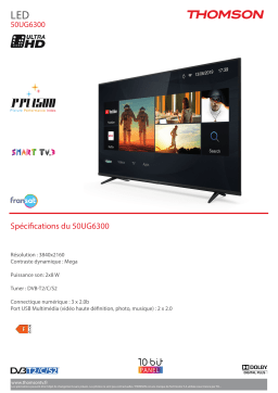 Thomson 50UG6300 TV LED Product fiche