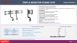 Oplite triple MONITOR STAND GTR Support Product fiche