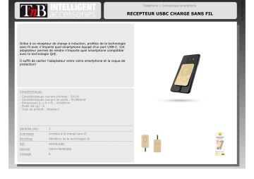 Product information | TNB USB-C Charge à induction Patch induction Product fiche | Fixfr