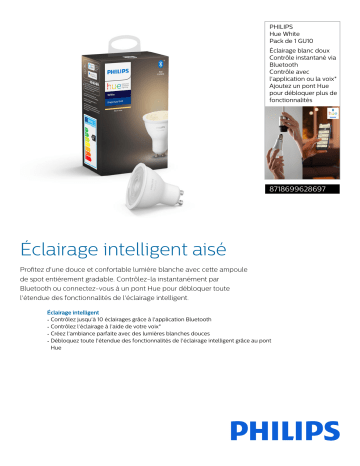 Product information | Philips B22 Hue White & ambiance Ampoule connectée Product fiche | Fixfr