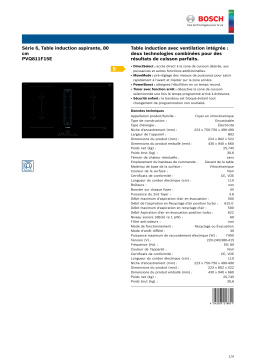 Bosch PVQ811F15E Domino induction Product fiche