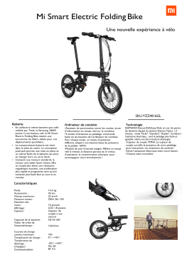 Xiaomi Mi Smart Electric Folding Bike FR noir Vélo électrique Product fiche