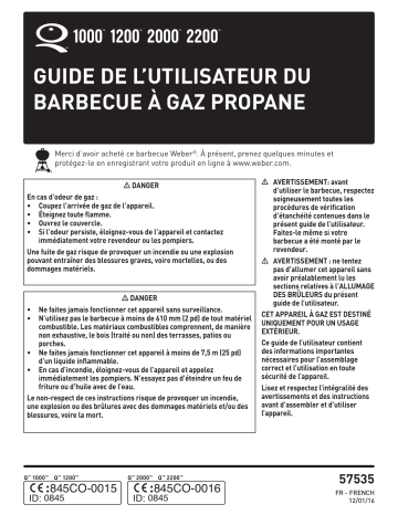 Q 1200 black | Manuel du propriétaire | Weber Q2200 Noir Barbecue gaz Owner's Manual | Fixfr