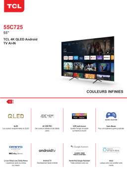 TCL 55C725 Android TV 2021 TV QLED Product fiche