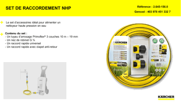 Kärcher | Product information | Karcher Set de raccordement NHP Brosse Product fiche | Fixfr