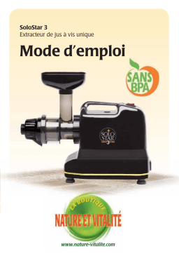 Tribest Solostar 4 blanc Extracteur de jus Owner's Manual