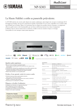 Yamaha MusicCast NP-S303 Silver Lecteur réseau HiFi Product fiche