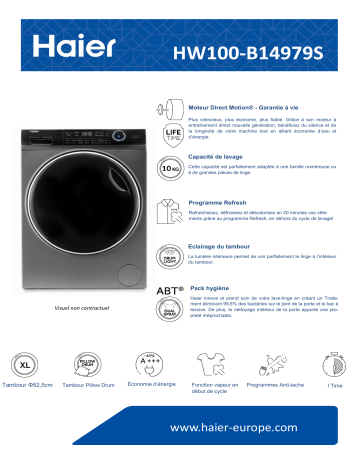 Product information | Haier I-ProSeries 7 HW100-B1 SLIM Lave linge hublot Product fiche | Fixfr